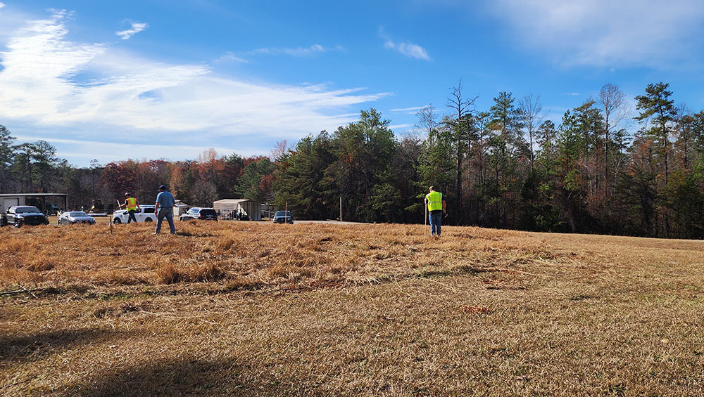 Workers prepare the future site of the Bankhead National Forest observatory's main office.