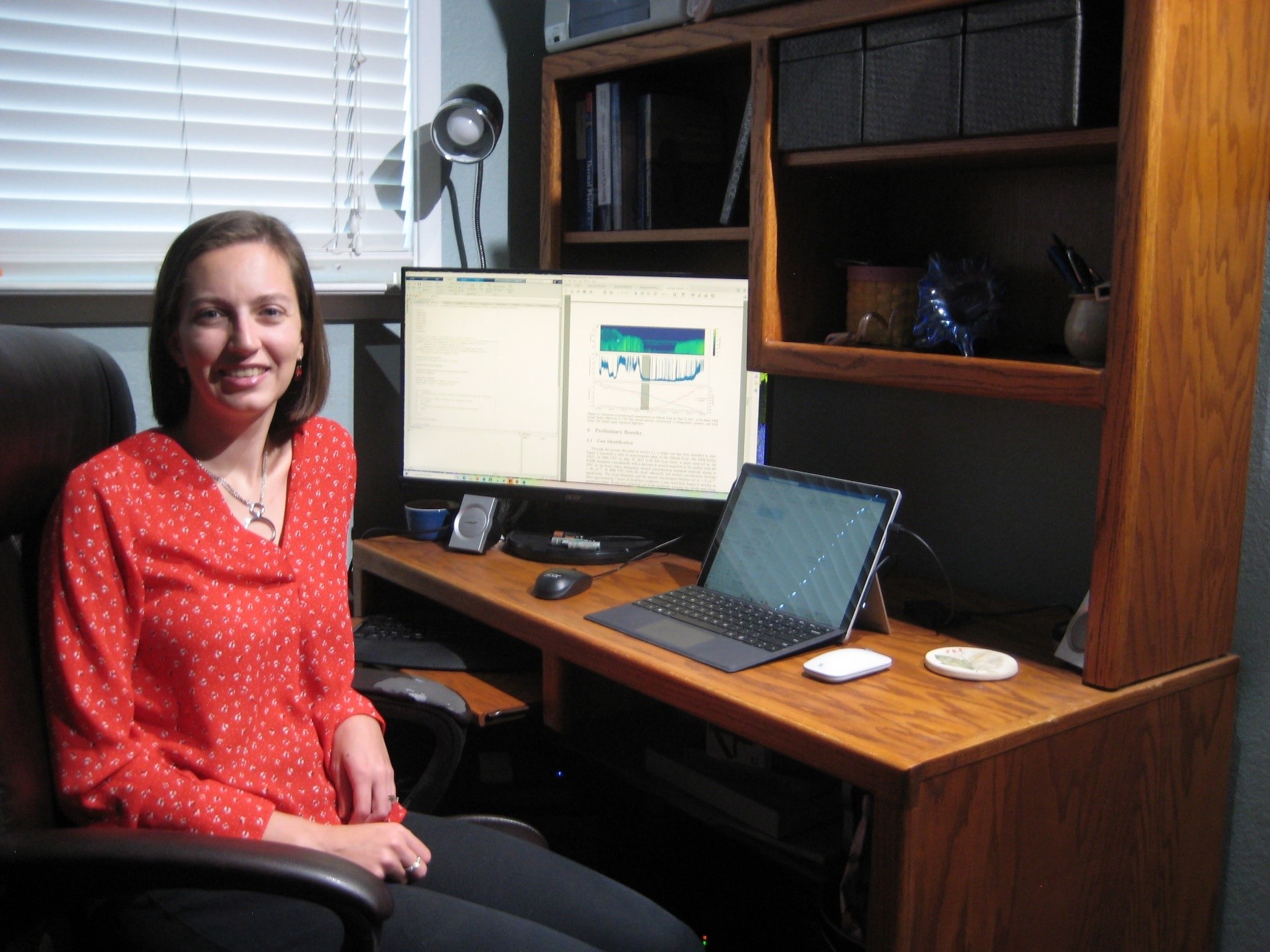 Adele Igel working at home