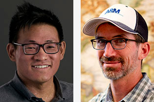 David Chu and John Bilberry pose for studio portraits.