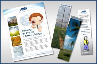 education_collage Recent ARM education and outreach materials include a flier developed for the ARM Mobile Facility deployment in the Azores and a set of bookmarks featuring the ARM research sites and educational tools for teachers. ARM file image.